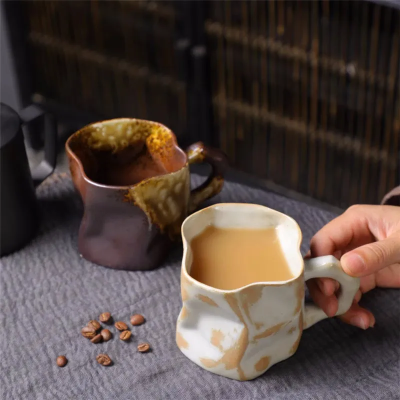 

Classic Irregular Ceramic Mug, Creative Art Coffee Cup 280ML