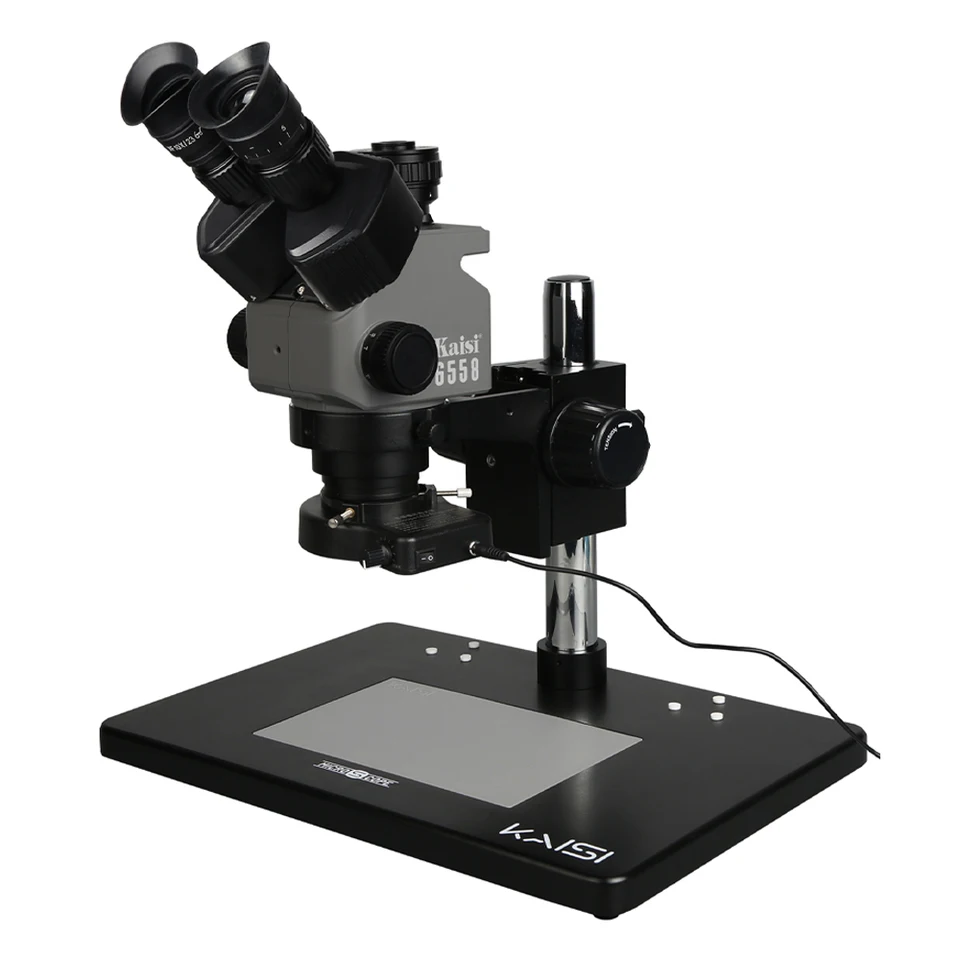 Kaisi 6558 6.5-58X Synchronous Zoom Trinocular Stereo Microscope