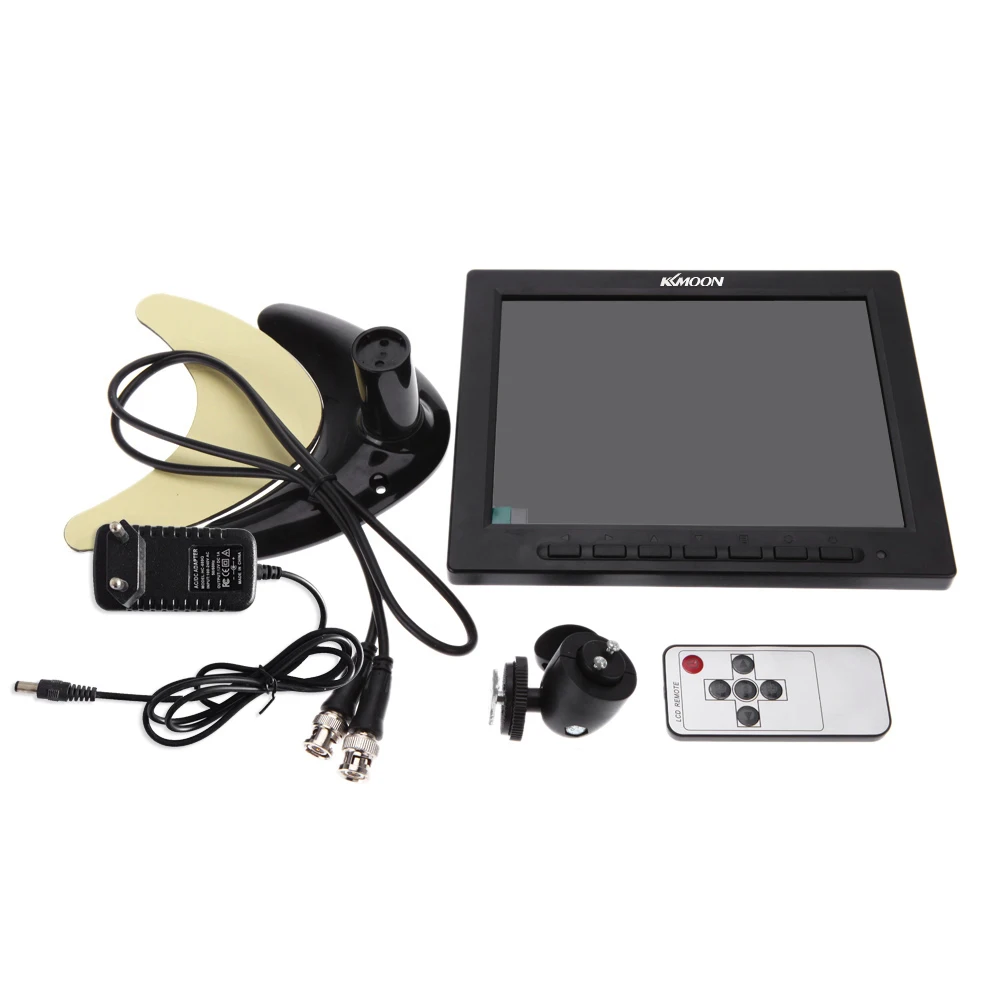 8 Inch TFT LCD Color Video Monitor CCTV Monitor Screen VGA BNC AV Input for PC CCTV Security Remote and Stand Rotating Screen monitor for cctv