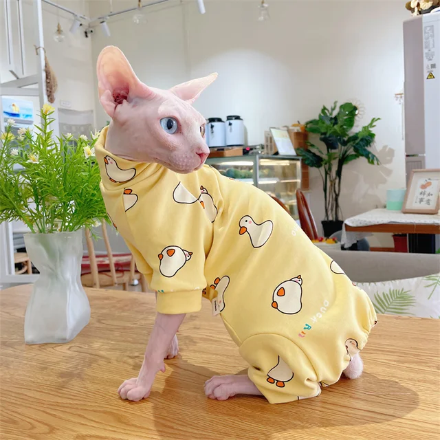 Fashion Sphynx Cat warm Sweatershirt Hairless Cat Clothes Comfort Cotton Turtleneck Coat for Devon Rex Cat Clothes for Outwear 2