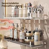 Bathroom Storage Rack Iron Strong Suction Cup No Drilling Wall Mounted Toilet Storage Rack Kitchen Storage Rack Household 4