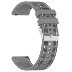 Enhanced Silicone - Nylon Sport Strap for Watches - Soft and Durable Wristband Bracelet (Gray)