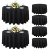 6 Pack Round Tablecloth 108 Inch Black, Stain and Wrinkle Resistant Table Cloth - Washable Polyester Table Cover 1
