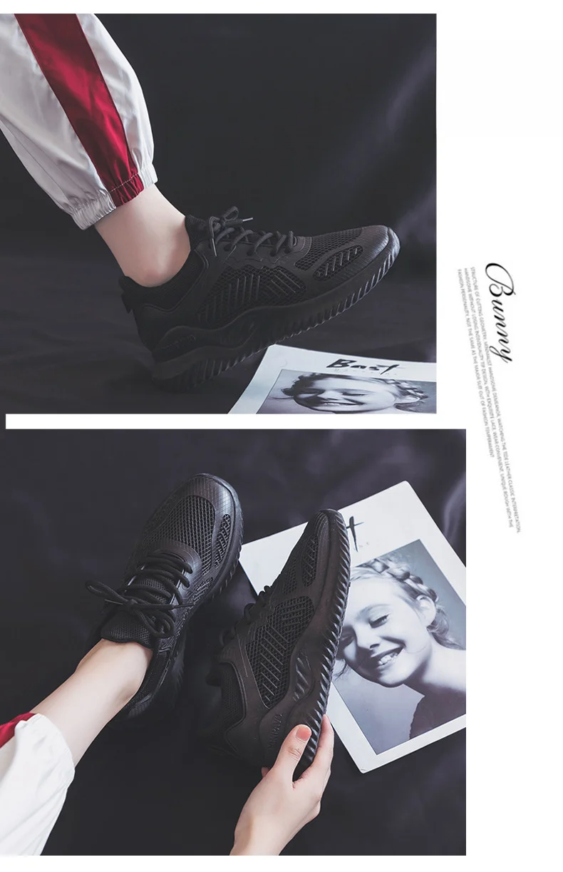 Freizeitschuhe für Damen, atmungsaktive, gewebte Sneakers mit Farbblockdesign und Schnürung_voghion.com
