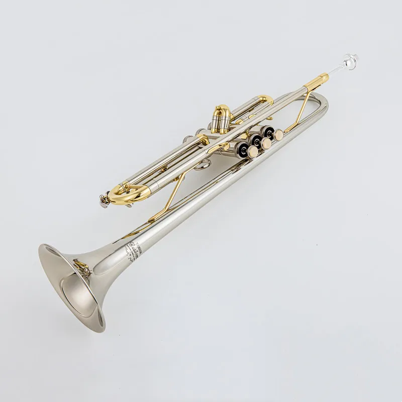 Japan quality 8345 Trumpet B Flat Silver Plated Professional Trumpet Musical Instruments with Case