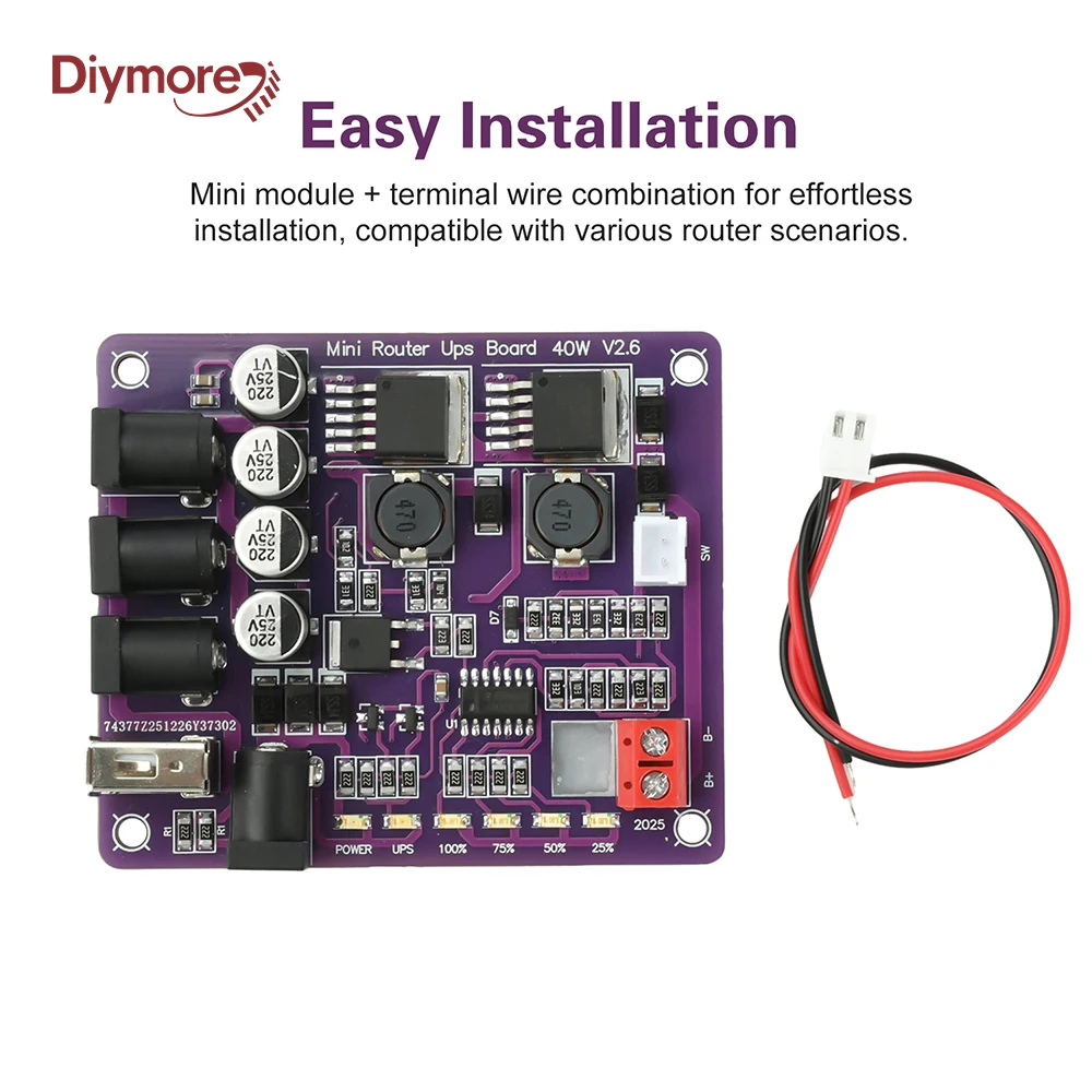 40W Mini Router UPS Board DC 12.6V To 13.0V UPS Step Up Down Board Buck ...