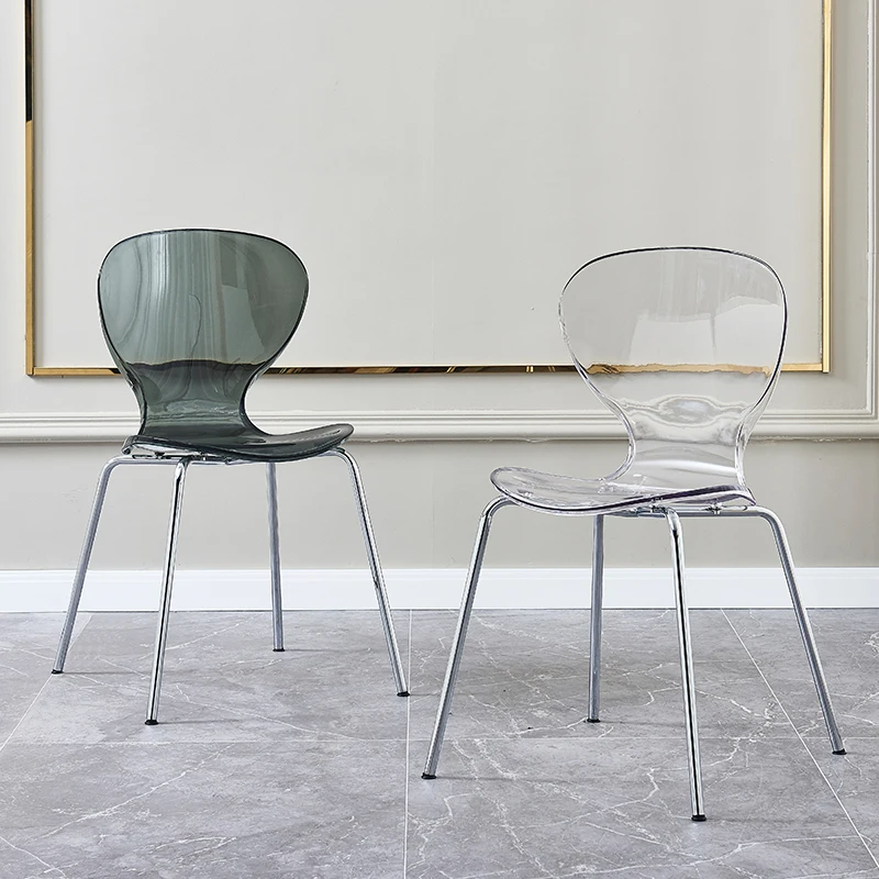 

Kitchen Plastic Nordic Dining Chair Accent Office Designer Acrylic Modern Chair Luxury Transparent Sillas Home Furniture WKDC