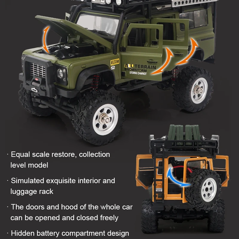 1:28 Mini RC Car SG2801 2.4G Simulation Remote Control 4WD Off-Road Climbing Truck with Front and Rear Lights Vehicle Model Toy 5