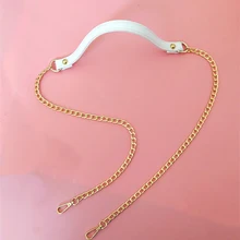 

120cm Length Pu Metal Chain Shoulder Strap Handbag Strap With Buckle Handle Metal Chain All-matched Replacement Bag Accessories