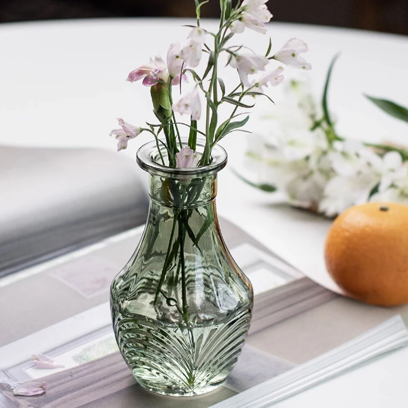 Glass Bud Vase Set of 4 Tabletop Centerpiece Vase For Home Indoor Decoration Unique Wedding Housewarming Gift Vases For Flowers 6