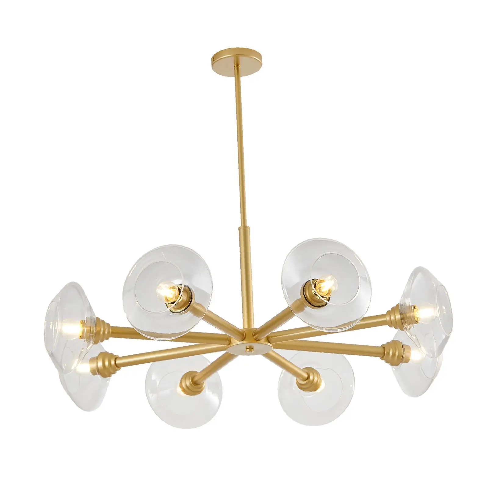 Elegant Gold Pendant Light Fixture Sputnik Chandelier Clear Glass Hanging Lamp for Dining Room Ceiling Modern Decor Elegant Gold Pendant Light Fixture Sputnik Chandelier Clear Glass Hanging Lamp for Dining Room Ceiling Modern Decor