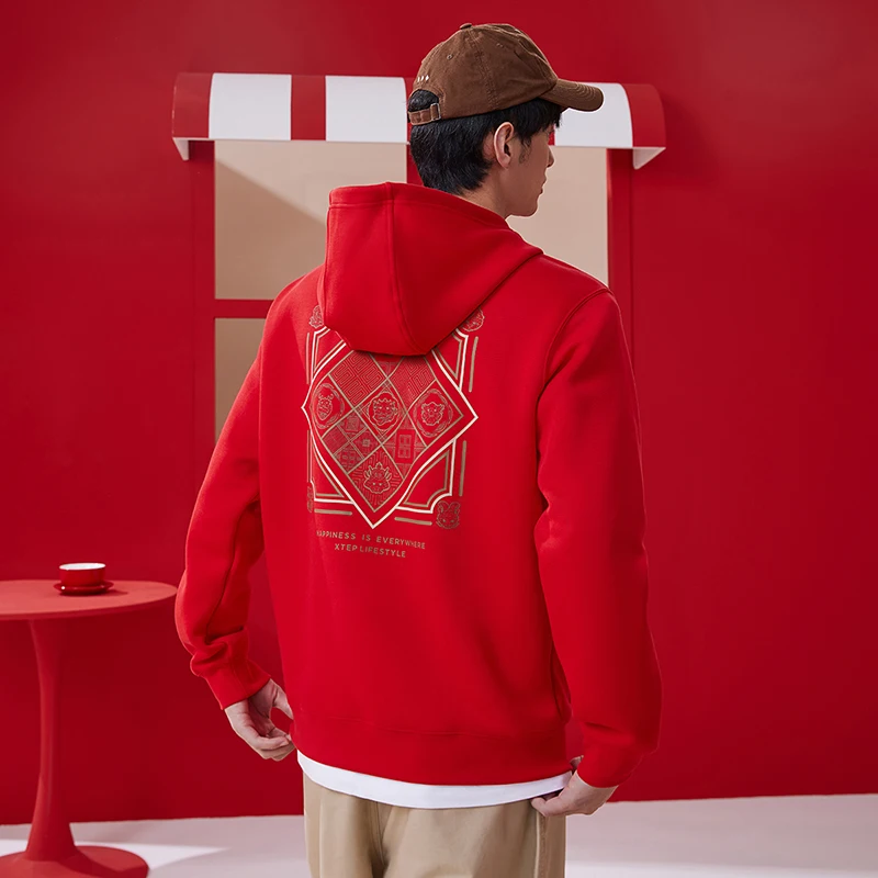 Xtep Pullover Hoodie For Men Spring Sweat-Absorbing Men's Coat Life Style Leisure Sporty Street Outdoor Tops 976129930616