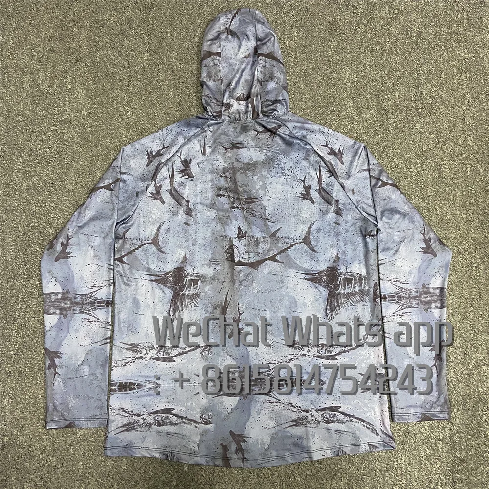 Description Picture 6 of itemHood Fishing Shirt Professional Men's Long Sleeve Fish Jersey Hunting Hoodie Breathable UV Protection UPF50+ T-shirt Apparel