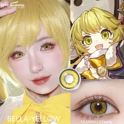 Vibrant Green Cosplay Color Contact Lenses - Cute Anime - Inspired Eye Enhancement (BELLA - YELLOW)