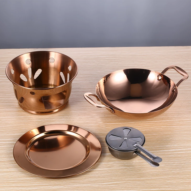 Dry boiler Commercial solid fuel boiler Golden alcohol furnace Chafing dish buffet Korean pot Thickened stainless steel hot pot dry boiler