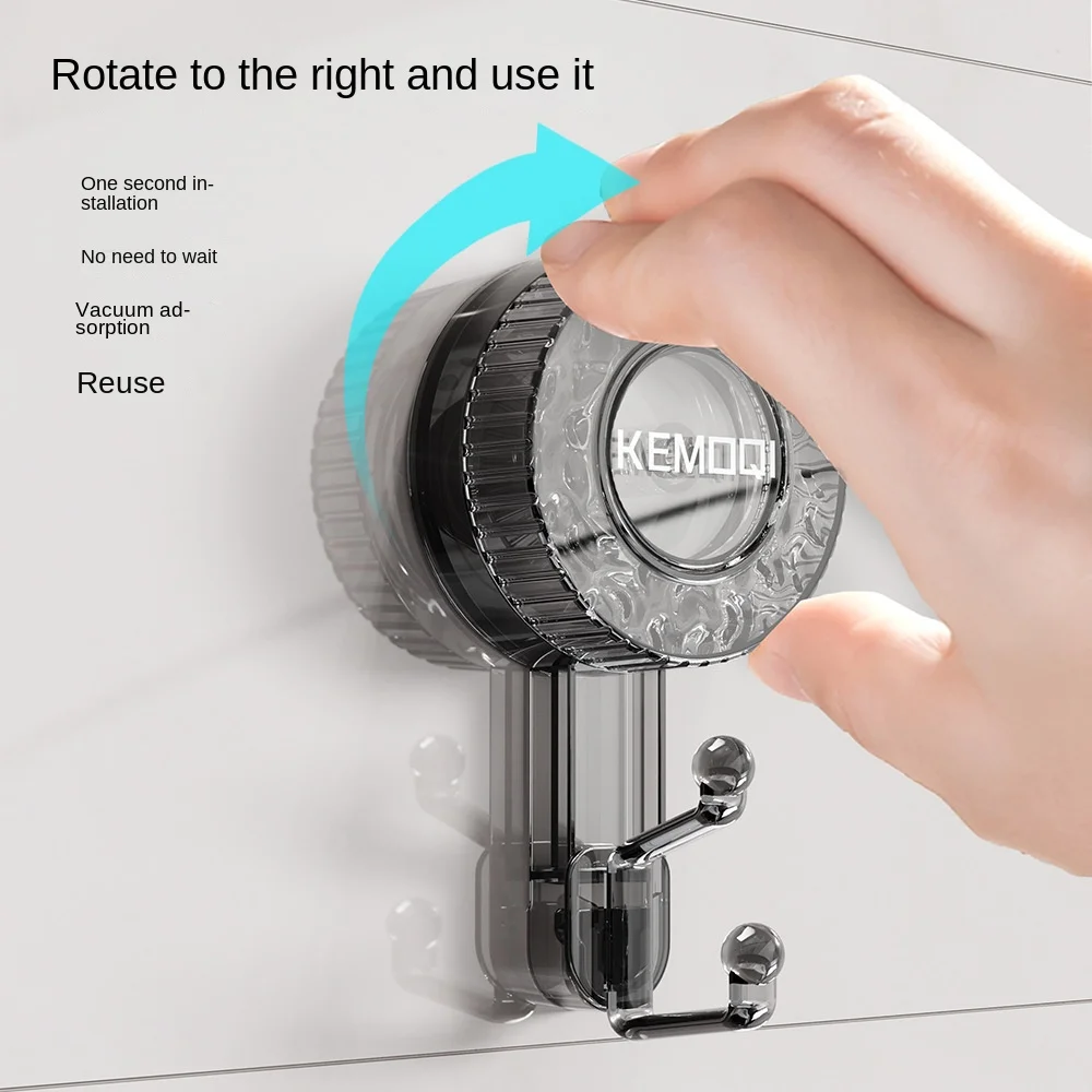 Rotating Suction Cup Hook Vacuum Hook Punch-free Load-bearing Adhesive Towel Rack For Kitchen Bathroom Toilet Wall storage hook