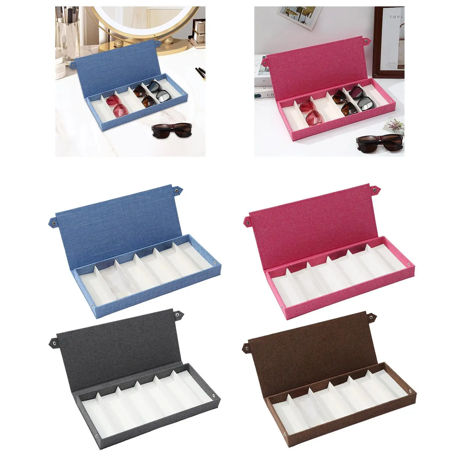 Glasses Display Box Eyeglasses Organizer Portable Glasses Storage Box Showcase