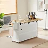 60 "Kitchen island with power outlets and fallen leaves, kitchen rolling island with spice rack and towel rack 5