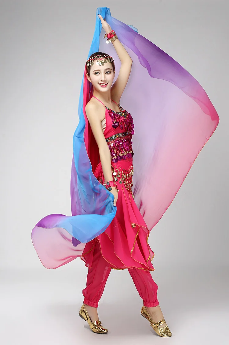 Vêtements De Scène Voile De Danse Du Ventre Dégradé De Couleur 220cm 120cm,  Écharpe De Danse Bollywood En Soie, Châle Arc En Ciel, Enveloppe Faciale Du  16,5 €