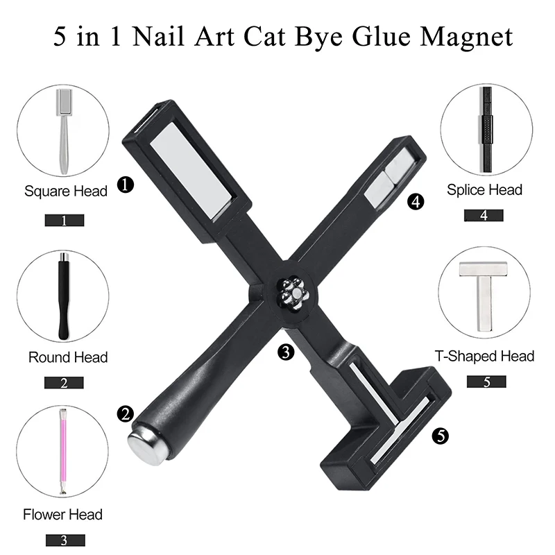 5 In 1 Multifunctional Strong Cat Eye Magnet UV/LED Gel Nail Magnetic Stick For Manicure Art Design Special Tools