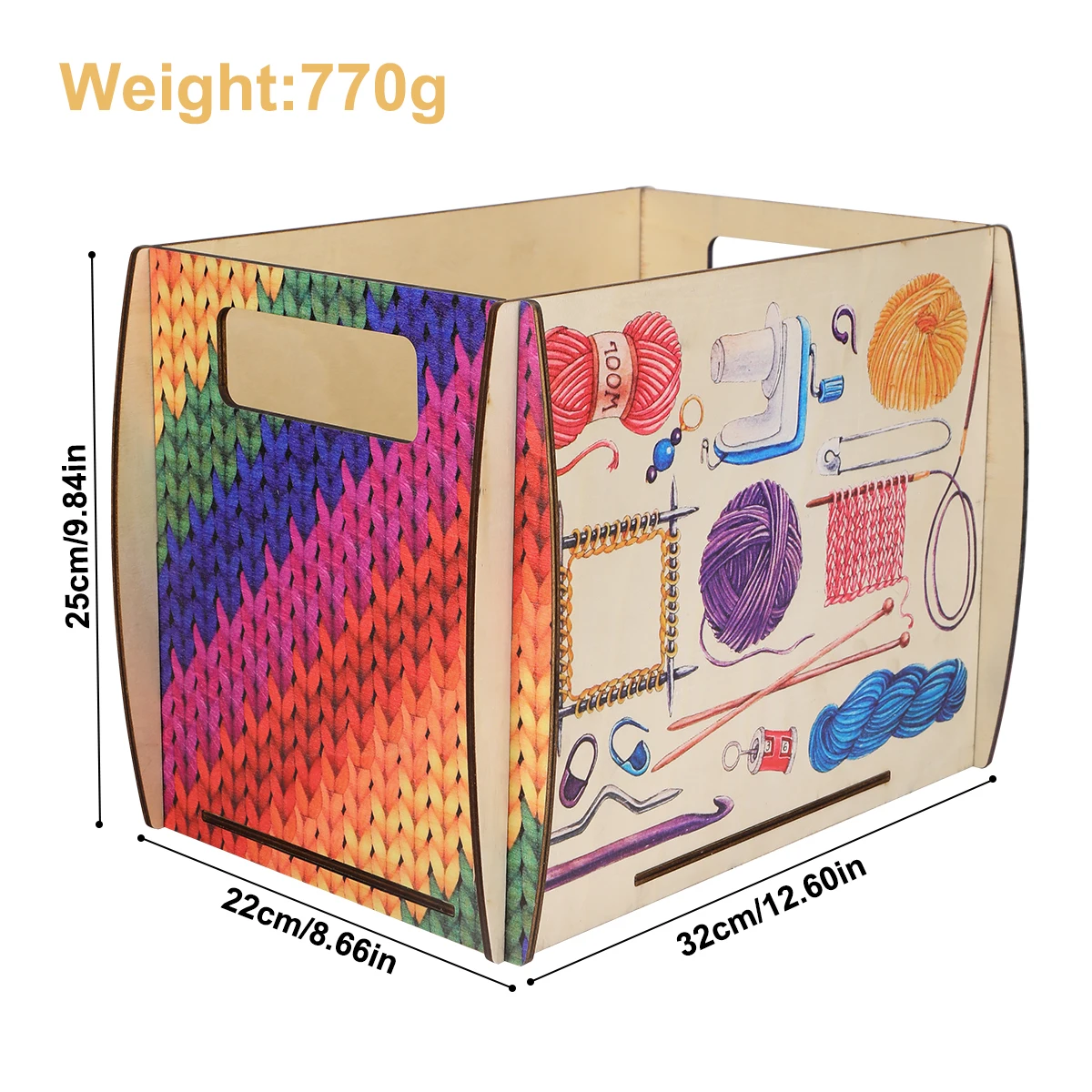 All-in-one Wooden Yarn Bowl Gift Crochet Lovers Multi-functional Yarn Ball Holder Storage Box Knitting Bowl New