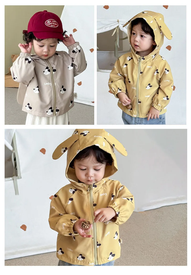 Autumn Kids Cartoon Coat Hooded Soft Jacket