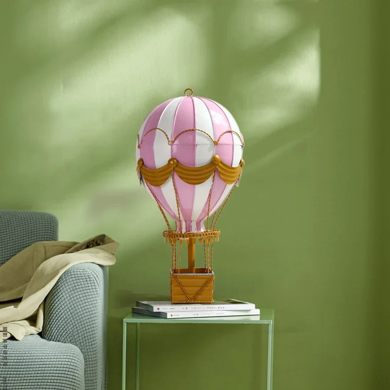 1pc Hanging Craft Home Livingroom 35cm(1.15ft) Modern Iron Hot Air Balloon Wall Decoration Accessories Rainbow Lantern 5