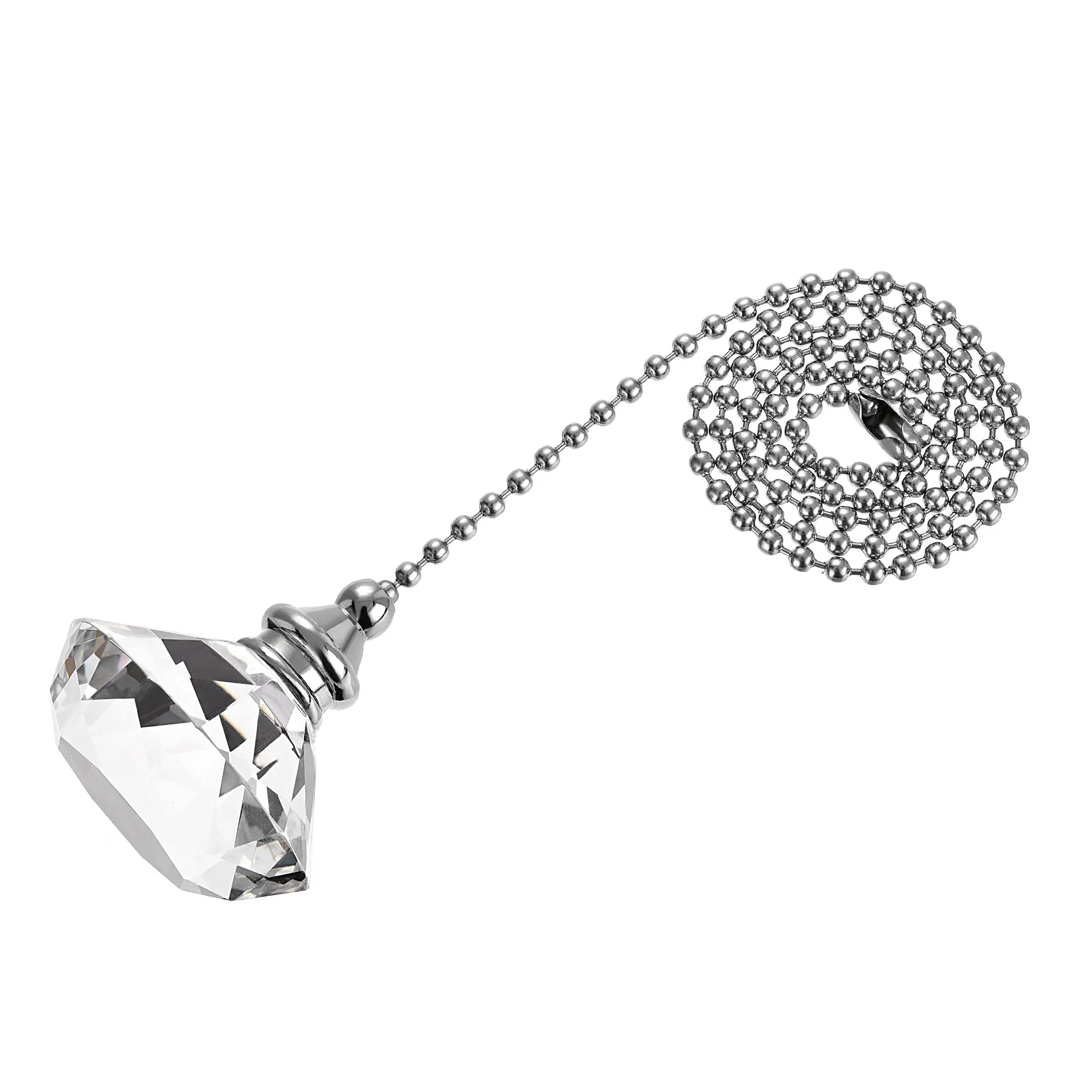 1/2Pcs 20Inch Ceiling Fan Pull Chain Decorative Crystal Fan Pull Chain Ornament Extension 3mm Diameter Beaded Diamond Pendant