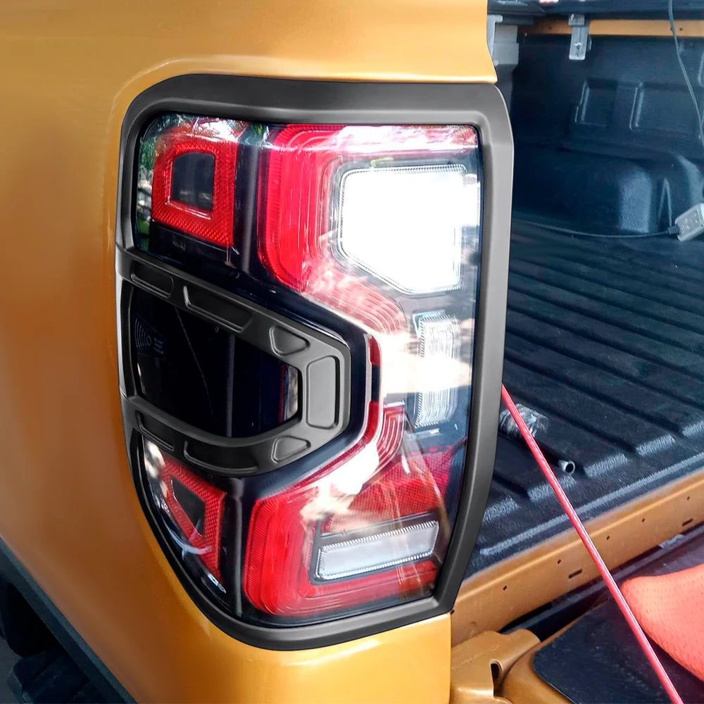 Matte Black Tail Light Cover Rear Lamp Guard Trim For Ford Ranger T9 Wildtrak Sport 4X4 Next Gen Accessories