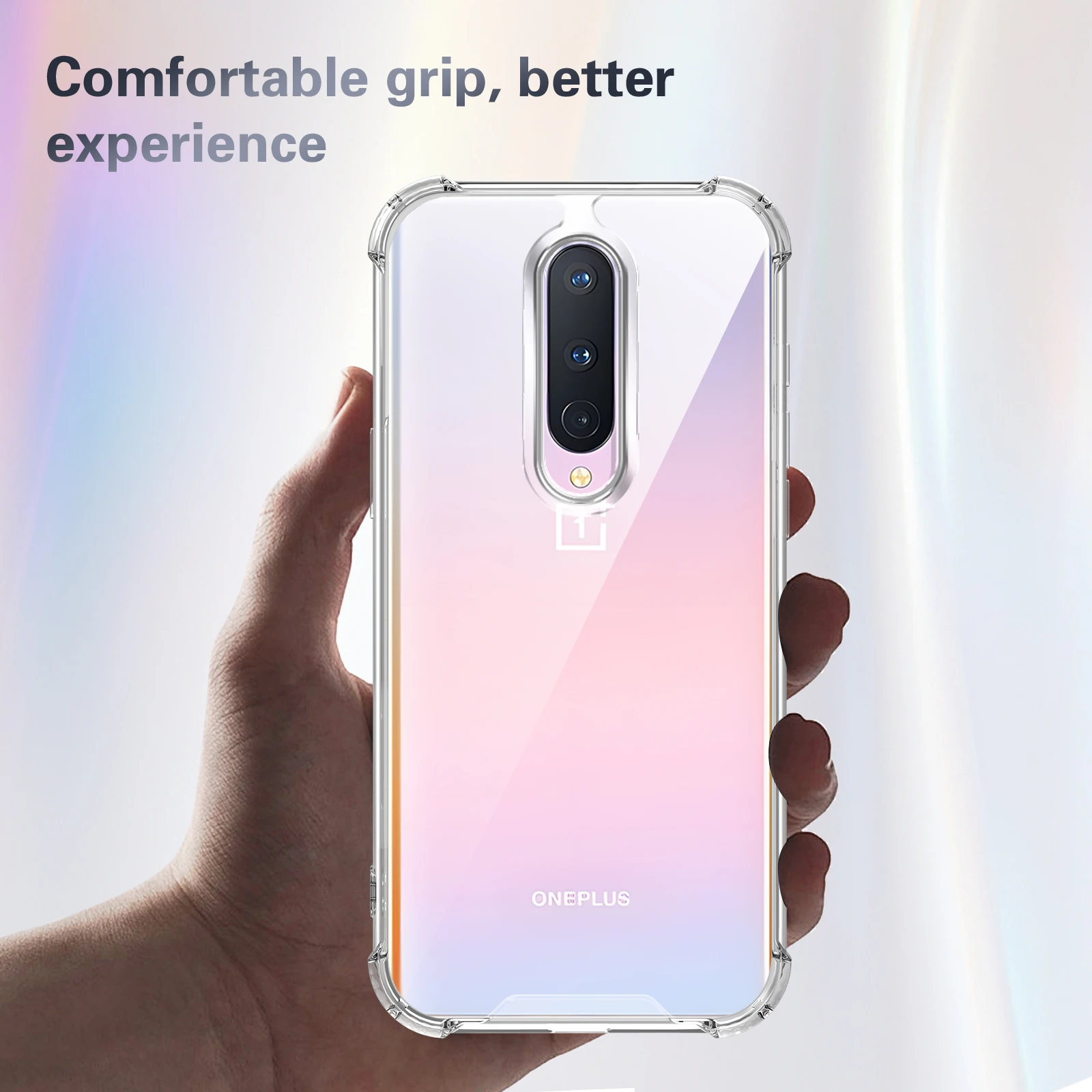 Clear Silicone Bumper Airbag Back Cover with Hard Matte Finish