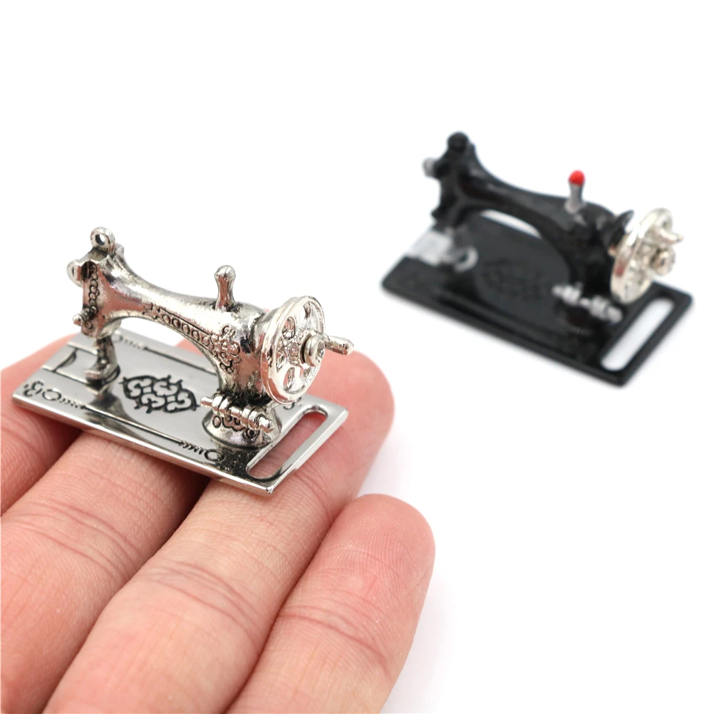 금속 재봉틀 인형의 집 미니어처 장식 1:12 스케일 길이 3.5cm