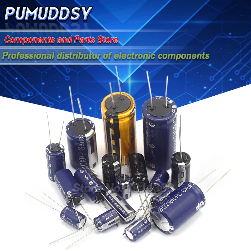 super capacitor farad capacitor 2.7V 2F 3.3F 4F 4.7F 5F 6F 7F 8F 10F 15F 20F 25F 30F 60F 2PCS
