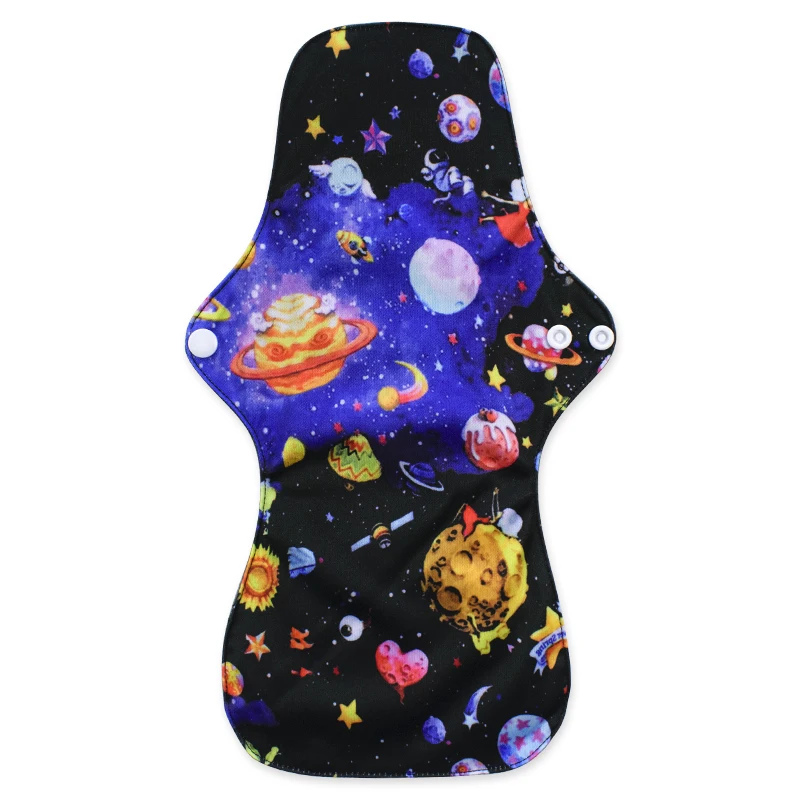 Reusable Menstrual Pads 1Pc For Women Heavy Flow Bamboo Charcoal Washable Sanitary Napkins Printed Night Use Breathable sanitary pads