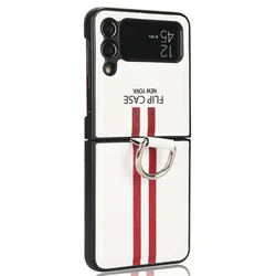 Luxury PU Leather Scratch - Resistant Solid Color Case - Samsung Z Flip 3 (White)