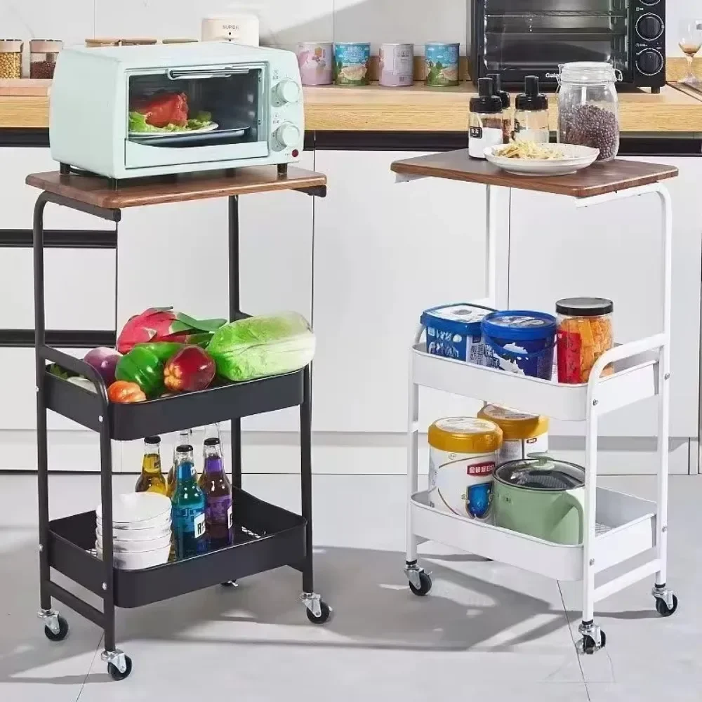 Slim Storage Cart Multipurpose Mobile Trolley Rustproof Modern Carts Household Floor Standing Multi-layer Trolley with Wheels