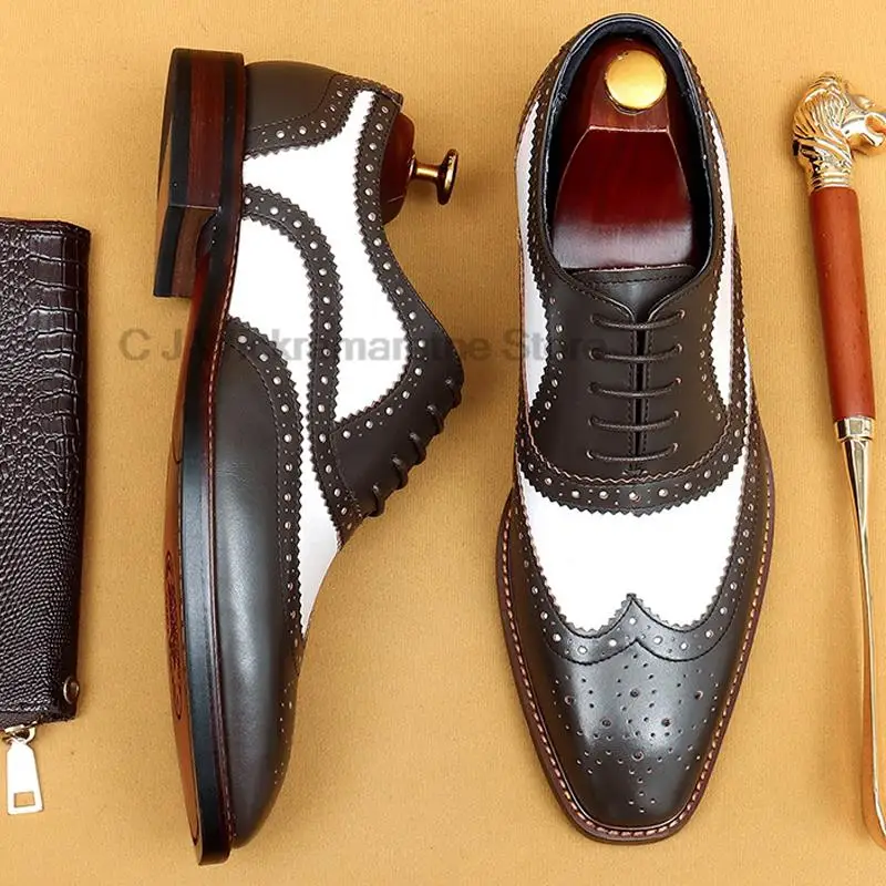 

Модные Дизайнерские мужские кожаные туфли HKDQ со шнуровкой и заостренным носком, разные цвета, повседневная мужская обувь, свадебная офисная обувь Оксфорд для мужчин