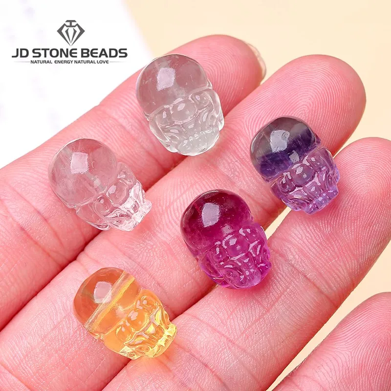 

10 Pcs/lot Natural Fluorite Crystal Carved Pixiu Beads Wealth Pendant With Hole For Jewelry Making Necklace Bracelet Accessory