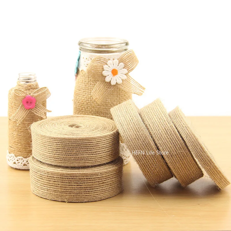 10M/Roll Natural Vintage Jute Rope Gift Wrap Ribbon Bow Crafts Jute Rope Burlap Party Wedding Decoration Supplies Jute Rope