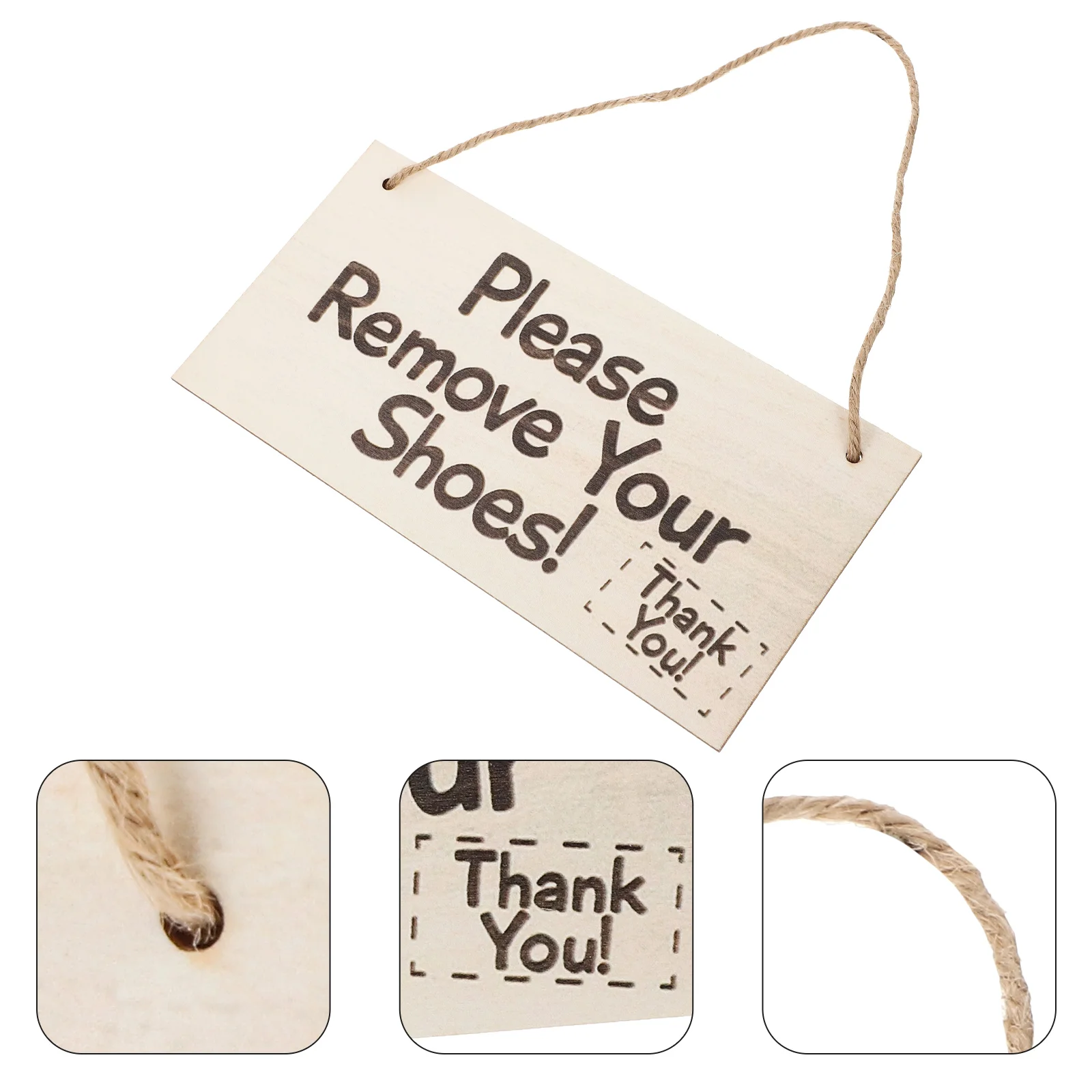 

4 Pcs Emblems Hanging Sign Take Shoe off Your Shoes for Front Door Remove Wooden Signs