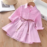 Girls Fashion Dress for Spring Autumn Striped Shirt Design with Trend Stylish and Comfortable Dress Girls Casual Dresses 3
