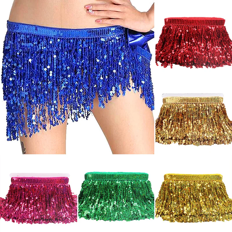 

9.5m Sequin Tassel Webbing Diy Sewing Cheerleading Latin Dance Clothes Encrypted Sequins Fringe Trim Lampshade Crafts Making