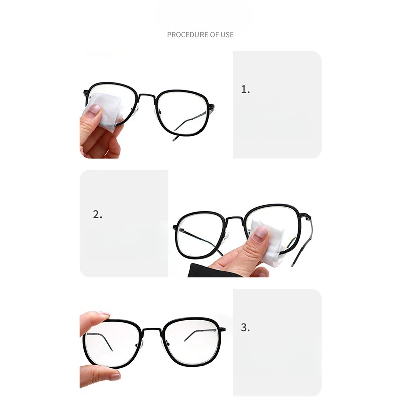 Glasses Cleaning Wipes Anti-fog Quick-drying Lens Camera Cell Phone Swimming Goggles Screen 100 JB041