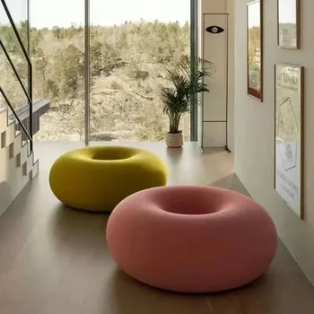Divano Donut Rotondo Pigro Sedile singolo Casa Soggiorno Divano semplice Advanc Bella sedia per il tempo libero Elegante morbido sulla pelle traspirante