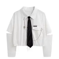 Autumn 2 Two Piece Sets Womens Outifits New Suit Female Student Korean Loose Long Sleeve Shirt + High Waist Cargo Pants Joggers - Image 4