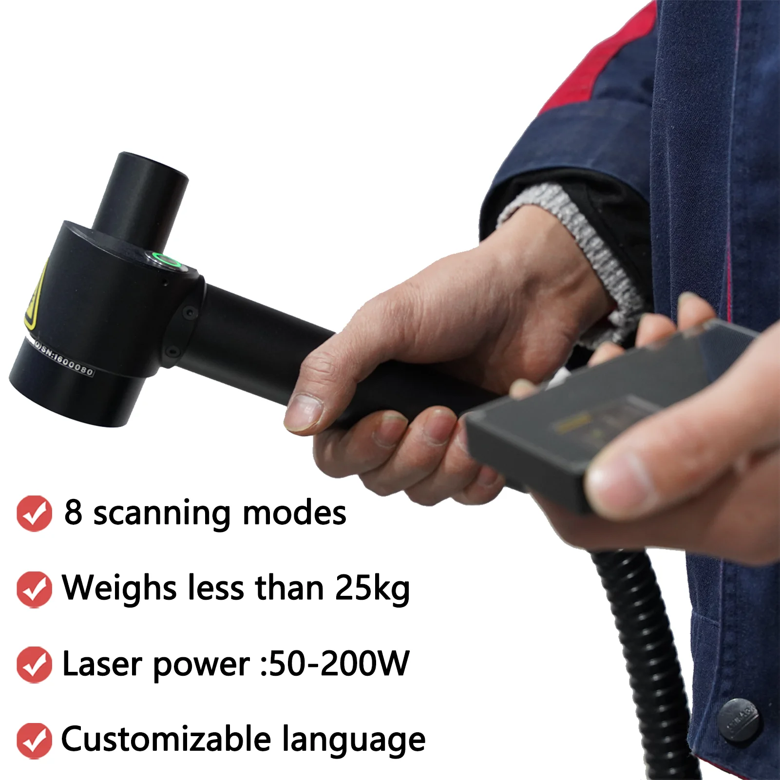 Backpack Laser Cleaner Pulsed Fiber Laser Cleaning Machine 50w Rust Removal Machine For Wood Metal Rust And Paint Removing