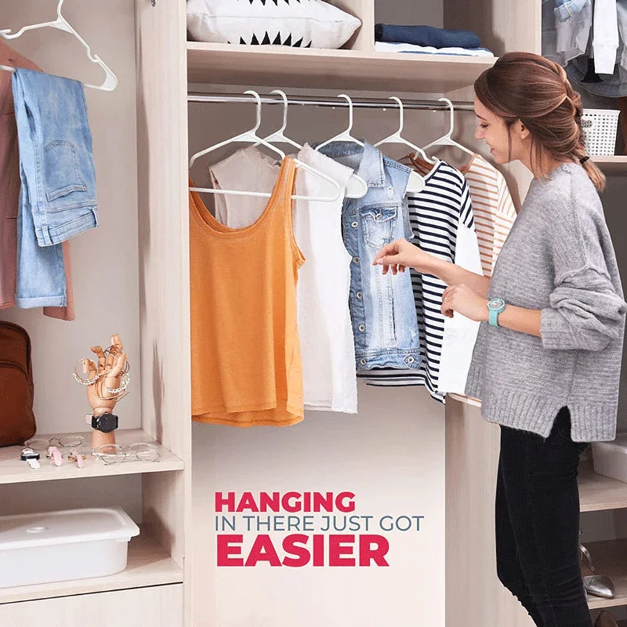 10/30Pcs Dry Wet Plastic Hangers With Notches Ultra-thin Space Saving Storage Of Non-slip Plastic Clothes Hanging Arrangement n 4