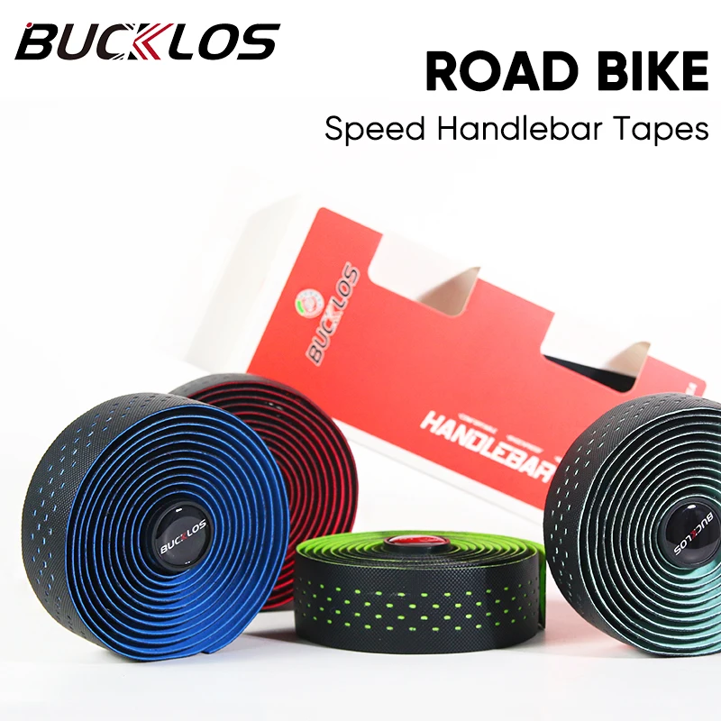 Bike Handlebar Tape BUCKLOS Road Bike Handlebar Tape Cycling Handle Bar Wrap Non-Slip Speed Racing Handlebar Braid Strap Belt Bicycle Accessories