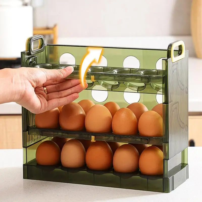 3 Layer 30 Kitchen Egg Storage Box Holder Refrigerator Plastic Egg Tray  Transport Box Organizer for Fridge Container Portable - AliExpress