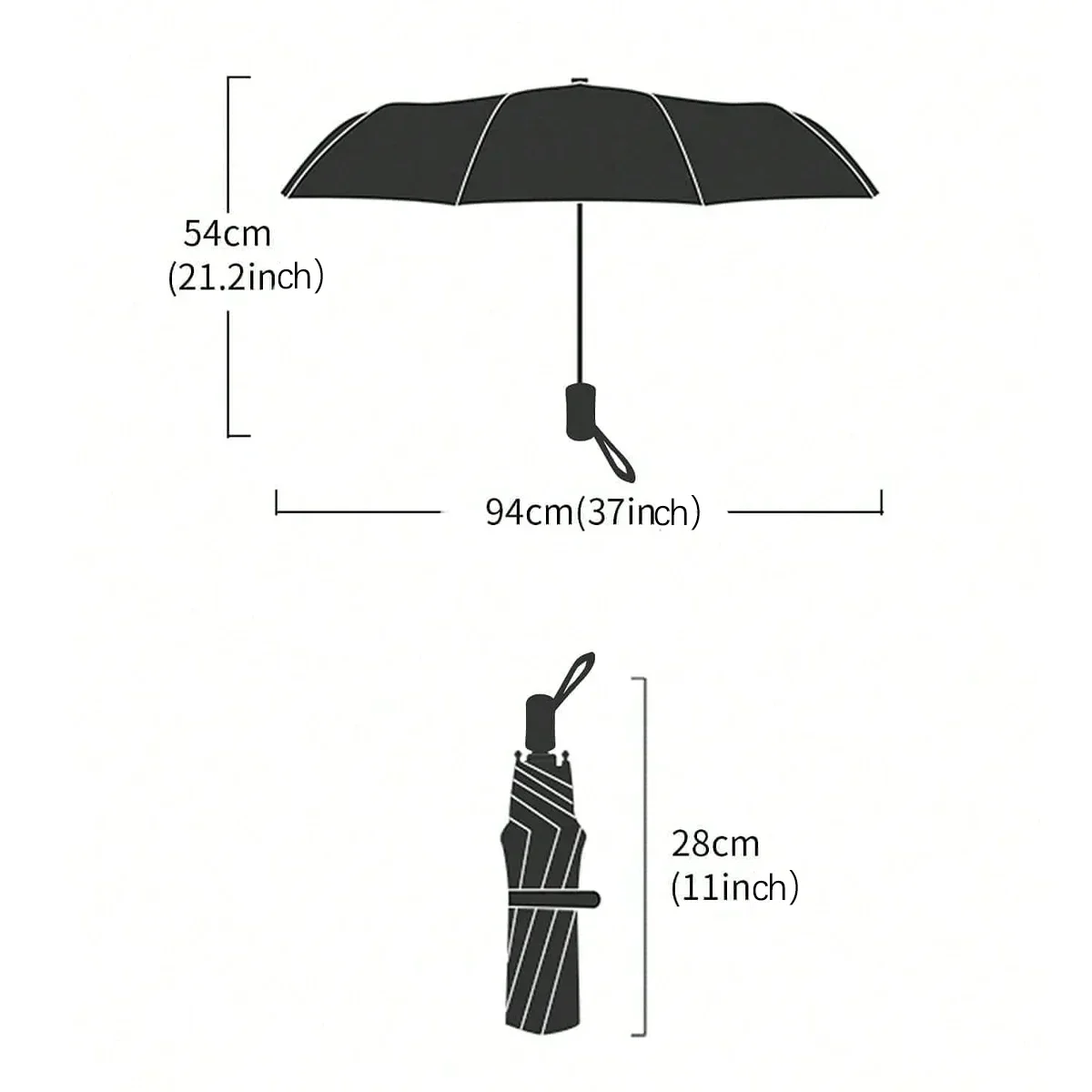 fully automatic, outdoor triple fold rainproof visual transparent umbrella