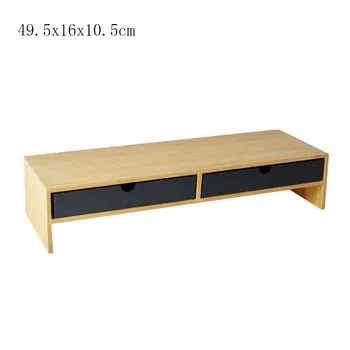 Multifunction Home Bamboo Organizing Rack Monitor Raised Shelf Office Computer Desktop Riser Rack Table Display